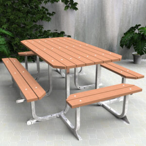 Large picnic table setting