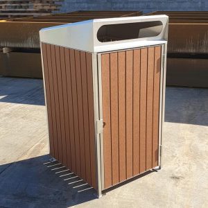 Stainless steel and Enviroslat bin surround