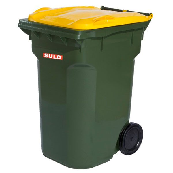 Wheelie Bin with yellow lid