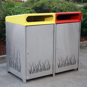 Dual Bay bin surrounds with custom laser cut panels