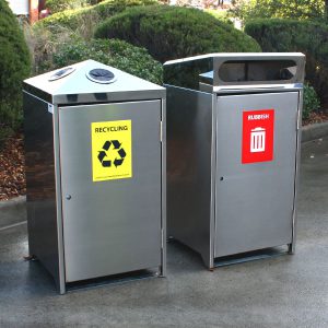 All stainless steel bin surrounds with polished tops