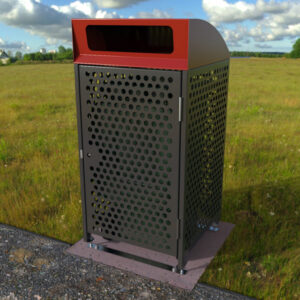 Single Bay Bin Enclosure with Curved Cover