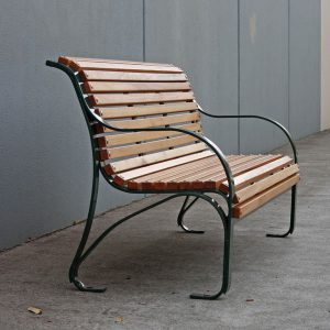 Fully Welded park seats with timber battens