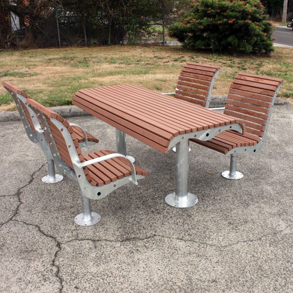 Custom heavy duty outdoor park table setting