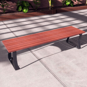 Park Bench Timber-look battens, Mild steel freestanding Frames