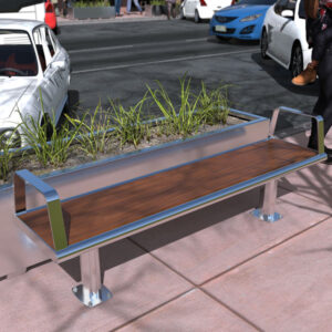 Park Bench with Armrests