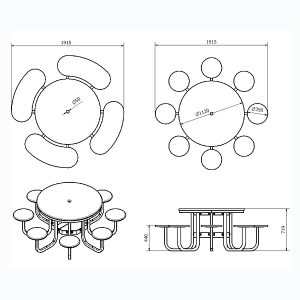 Picnic Setting Dimensions