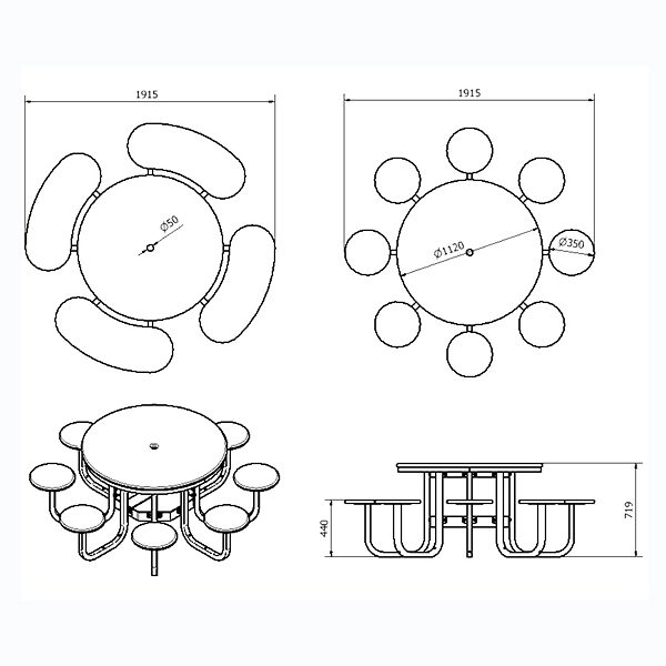 Picnic Setting Dimensions