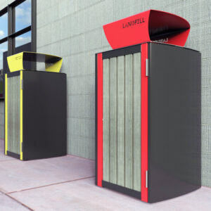 120lt Infinity Bin Surround with Timber-Look Aluminium Batten Side Panels