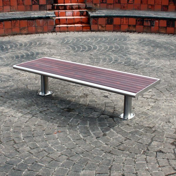 Wide Bench Seat, stainless steel and timber