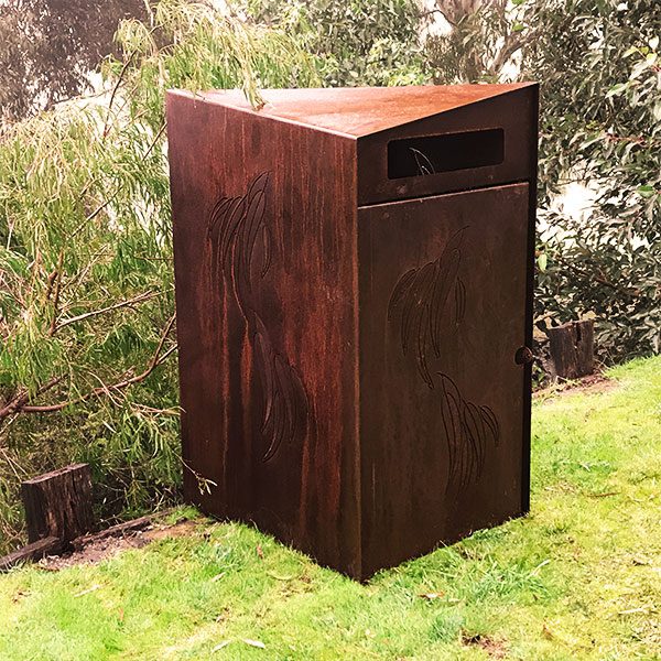 Weathering steel bin surround