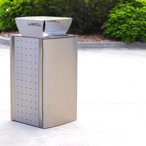 Bin surround with custom folded canopy