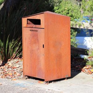 All weathered steel bin surround