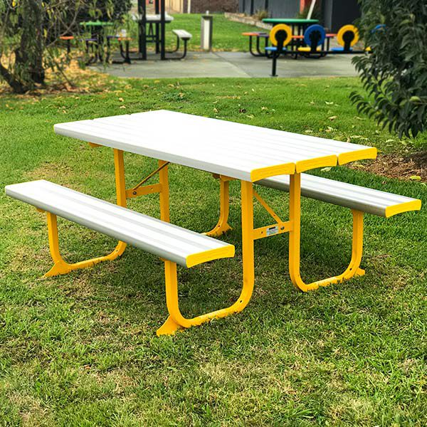 Lemon Yellow Aluminium Picnic Table