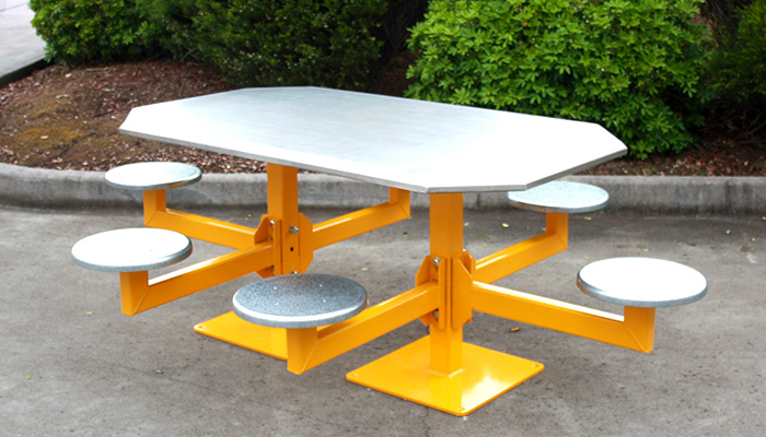 Prison table setting, Stainless Steel Tops