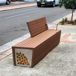 Newcastle Park Seat with back, Enviroslat battens