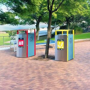 Stainless Steel bin surrounds, powdercoated frames