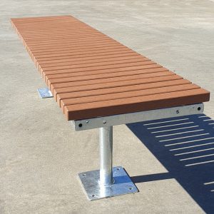 Commercial park bench, galvanised frames, enviroslat battens