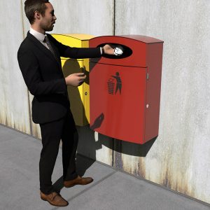 Wall mount rubbish bin with liner