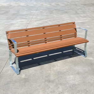 Airlie seat with back and armrest, Enviroslat battens