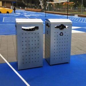 Stainless steel bin surround for Monash University