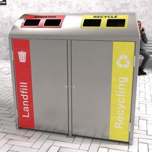 Domed Dual Bay rubbish bin enclosure