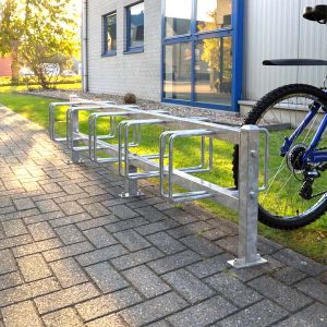 Double sided 5 bay bike rack