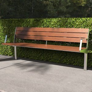 Modwood seat with stainless steel, Heavy duty outdoor seat