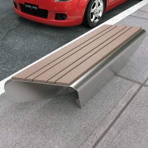 Modern bench made with stainless steel