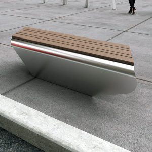 Stainless steel and composite timber bench