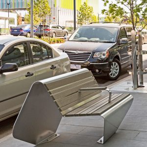 Stainless steel Seat with back and armrest