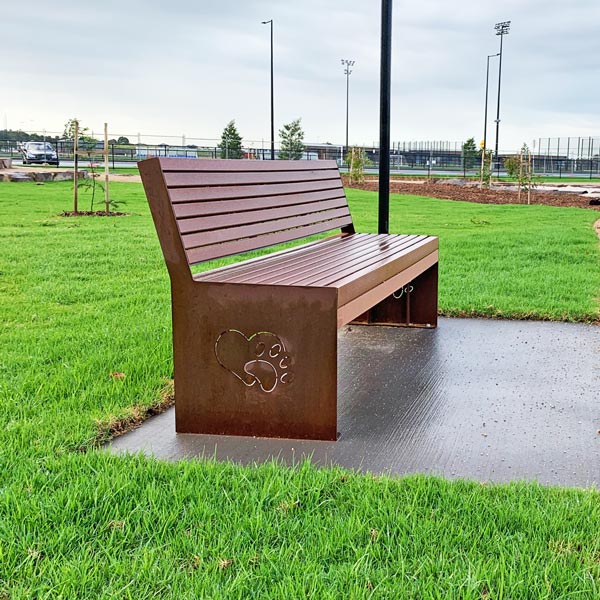 Weathering steel frame, Enviroslat battens