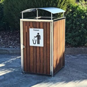 Timber Bin Surround with canopy