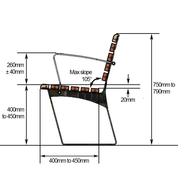 AS1428.2 compliant Kiama Seat