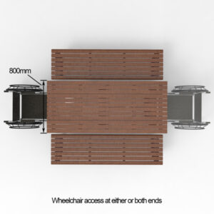 Wheelchair accessible table - DDA and Australian Standard Compliant Street Furniture