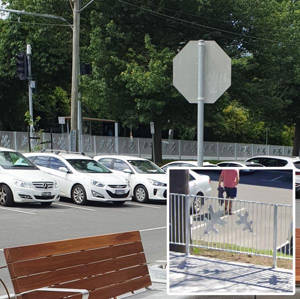 Balwyn North Bus Stop Fence Rail